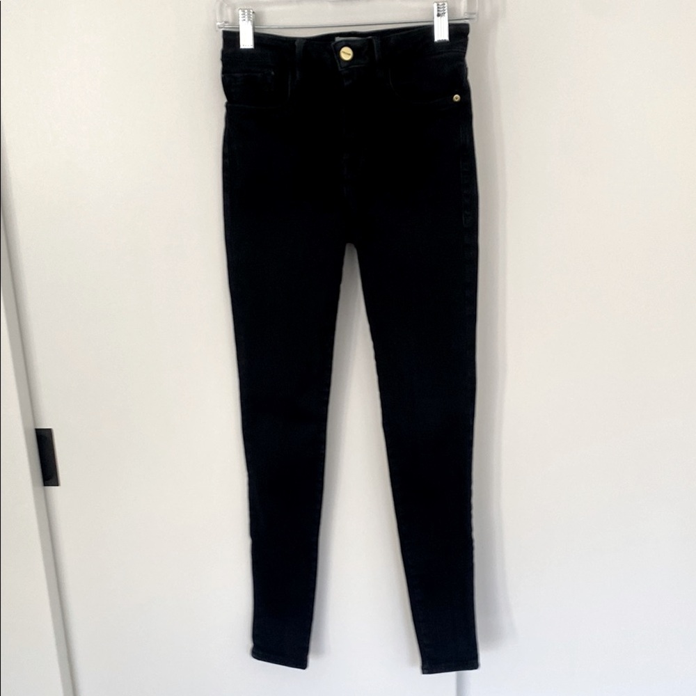 Frame Le One Black Skinny Jeans
